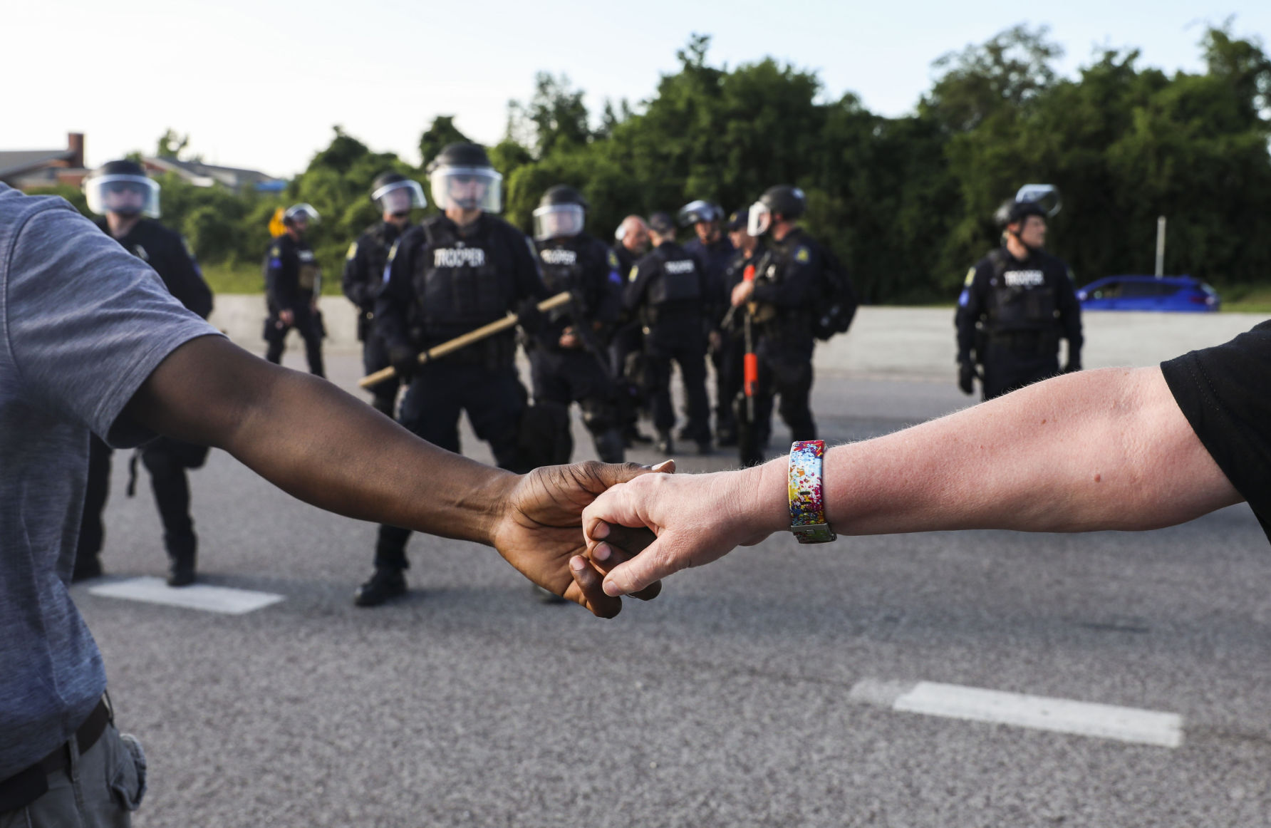 Protesters march through St. Charles